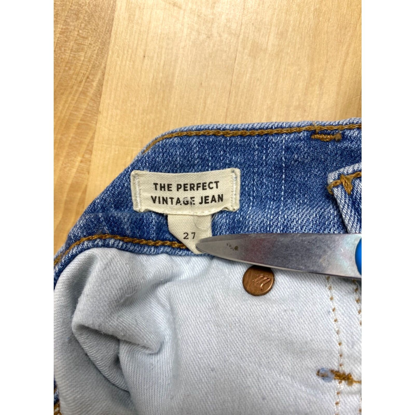 Madewell VINTAGE Madewell Jeans Women 27x27 Blue High Rise Casual Regular 9820 Straight Pockets Stretch Size 27" / US 4 / IT 40 - 6 Thumbnail