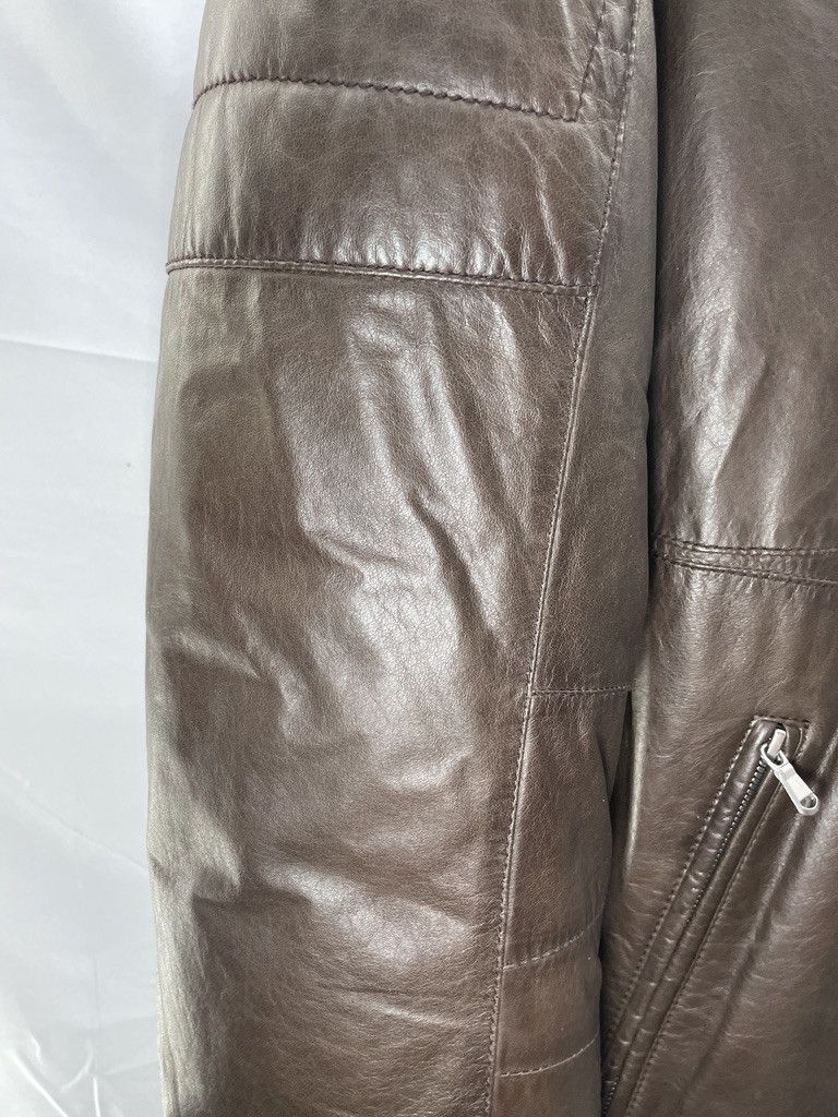 Brunello Cucinelli BRUNELLO CUCINELLI Brown Leather Nylon Blue Bomber Jacket Size US L / EU 52-54 / 3 - 7 Thumbnail