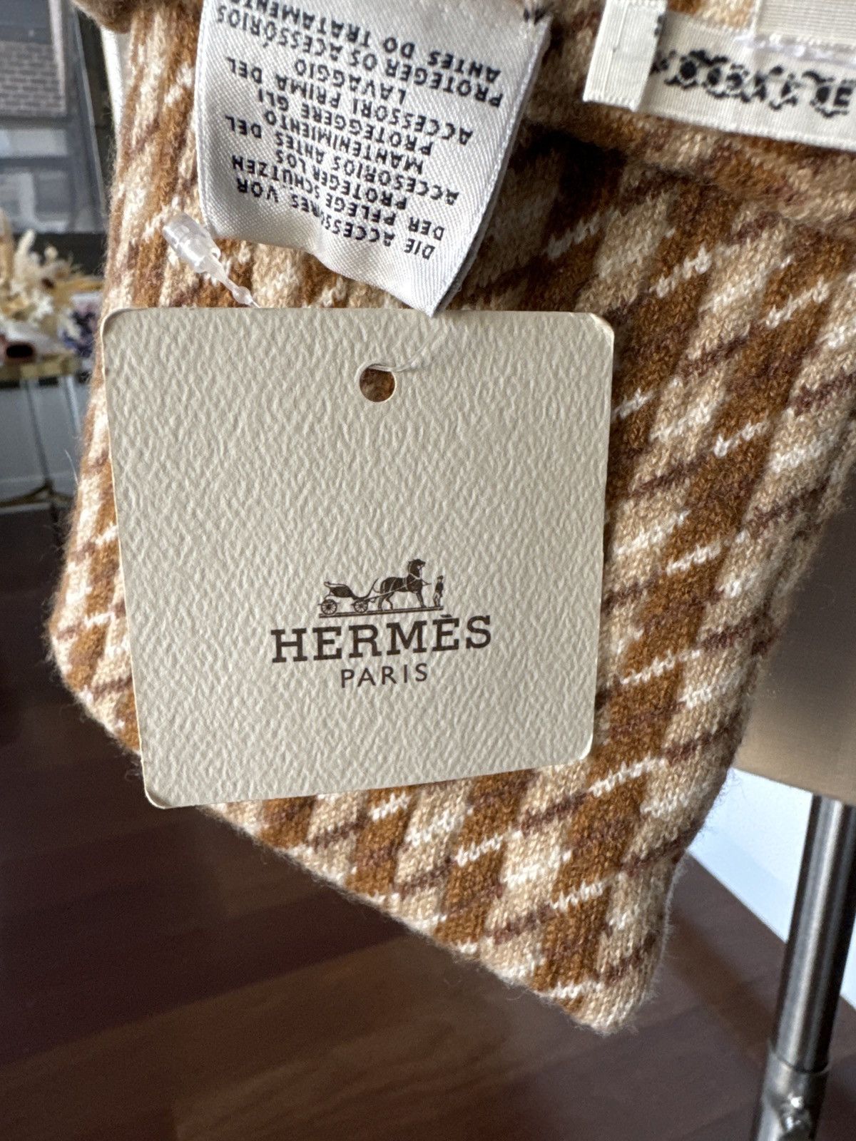 Hermes HERMĒS Paris Houndstooth Scraf Size ONE SIZE - 2 Thumbnail