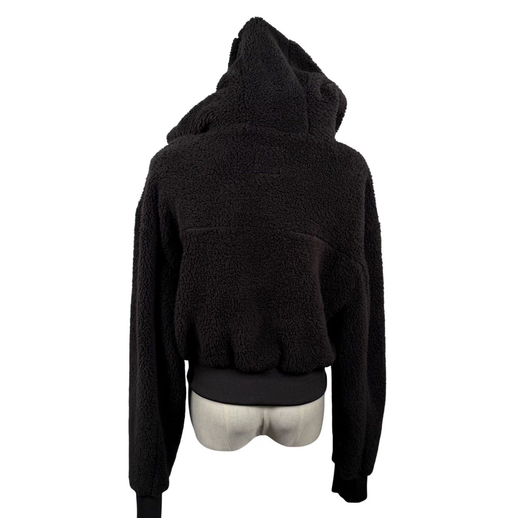 Vintage Cisono Los Angeles Sherpa Hoodie M Charcoal Gray Cropped Cozy Teddy Fleece Jacket Size M / US 6-8 / IT 42-44 - 4 Thumbnail