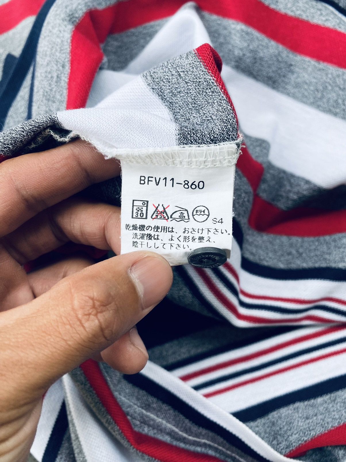 Burberry Vintage 90s Burberry Striped Polo Tees Size US L / EU 52-54 / 3 - 7 Thumbnail