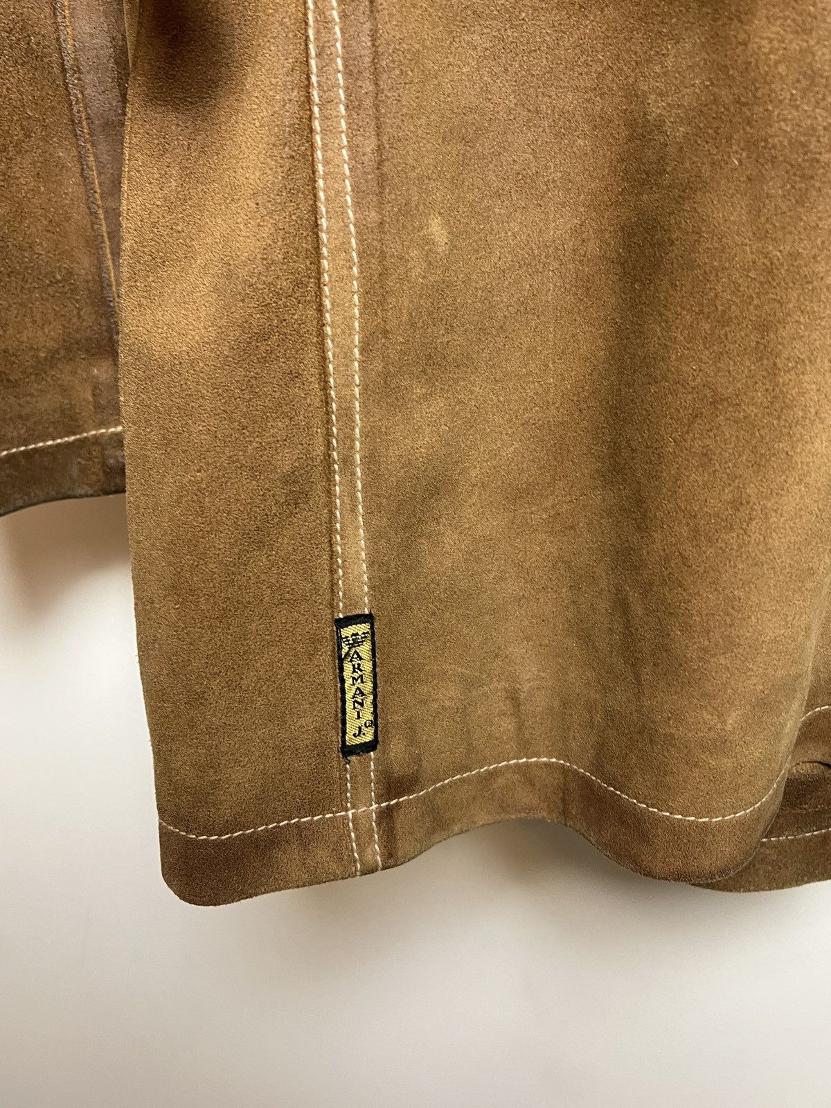 Giorgio Armani armani y2k archive chore work leather jacket Size US L / EU 52-54 / 3 - 9 Thumbnail