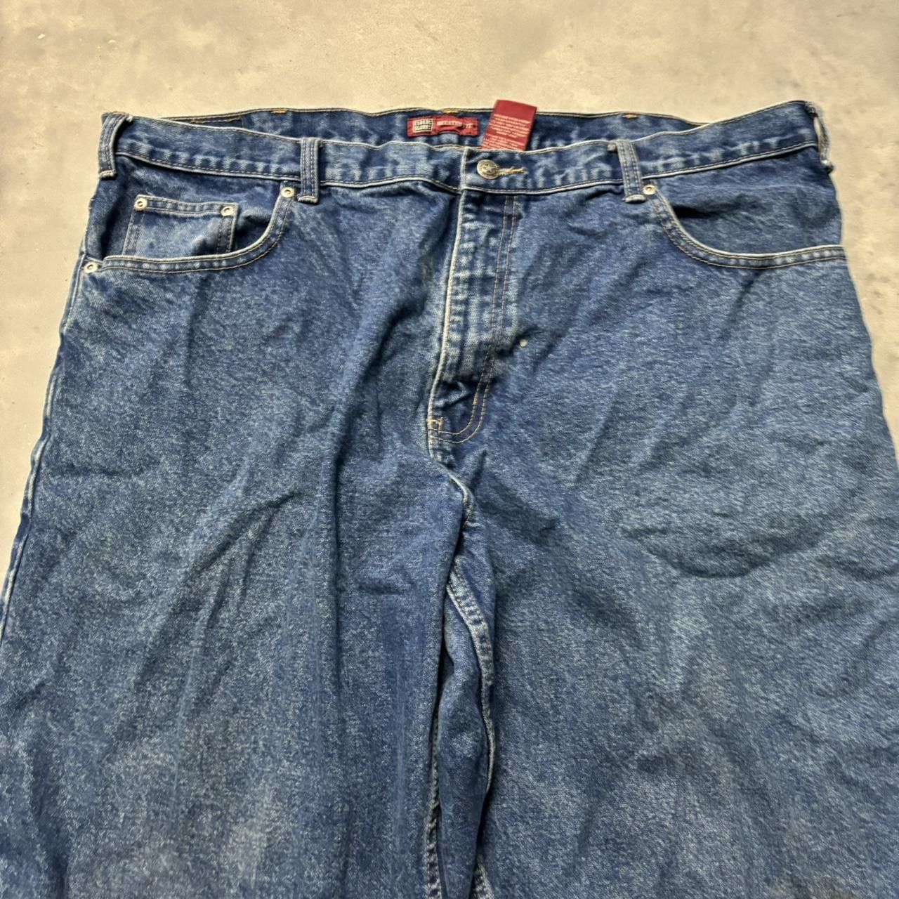 Japanese Brand × Vintage Crazy Vintage Y2K/2000s Baggy Grunge Dark Wash Skater Denim Jeans! Size US 42 / EU 58 - 5 Thumbnail