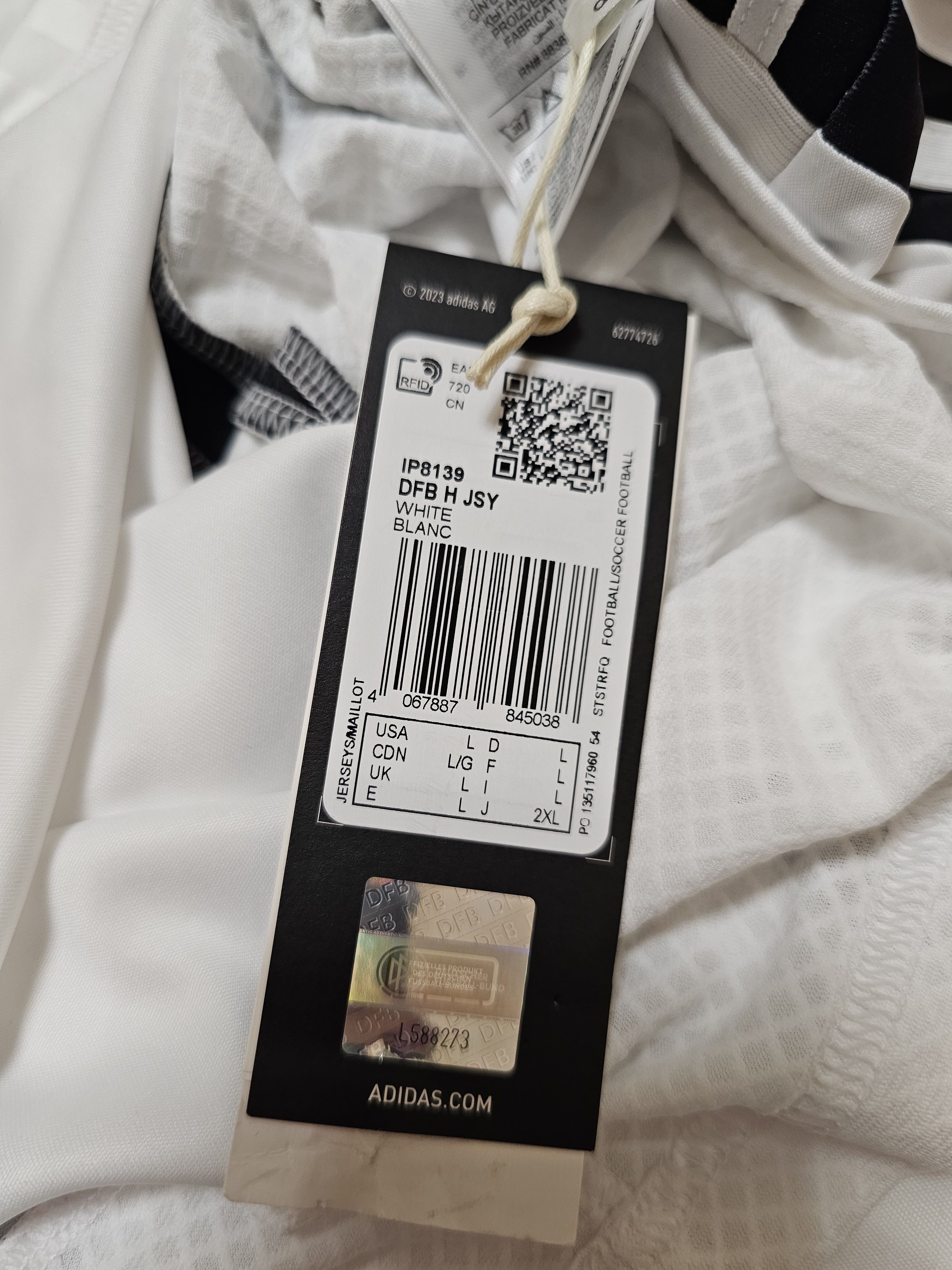 Adidas GERMANY 2024 HOME EURO KROOS FOOTBALL SHIRT SOCCER JERSEY Size US L / EU 52-54 / 3 - 8 Thumbnail