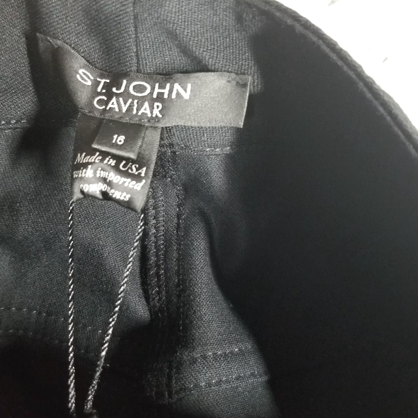 St. John St. John Caviar Ankle Pants The Marie Black Dress Sz 16 New 95 Size 38" / US 16 / IT 52 - 4 Thumbnail
