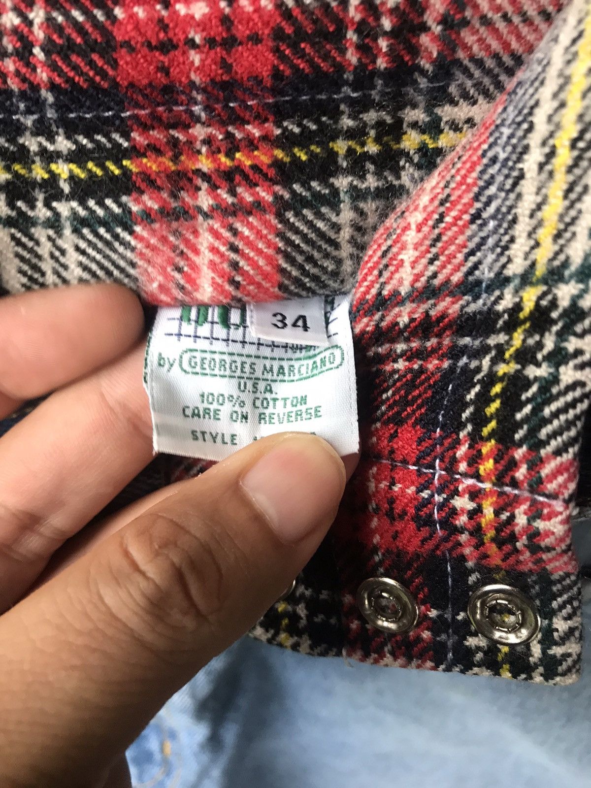 Georges Marciano × Guess × Vintage 90s Guess By Georges Marciano Plaid Waist Skate Baggy Denim Size US 34 / EU 50 - 12 Thumbnail