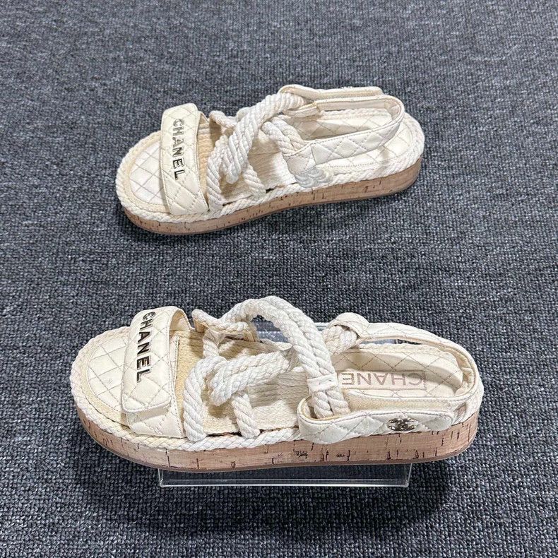 Chanel Chanel Metal Logo Braided Sandals -2505 Size US 6 / IT 36 - 2 Thumbnail