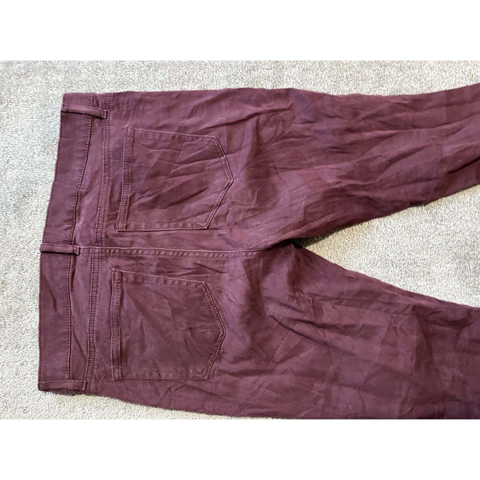 Loft LOFT Jeans Womens 28/6 Flat Front Tapered Jegging Legging Style Maroon Burgundy Red Solid Zip Stretch Jeans Womens 6 Regular Vintage No Size 28" / US 6 / IT 42 - 5 Thumbnail