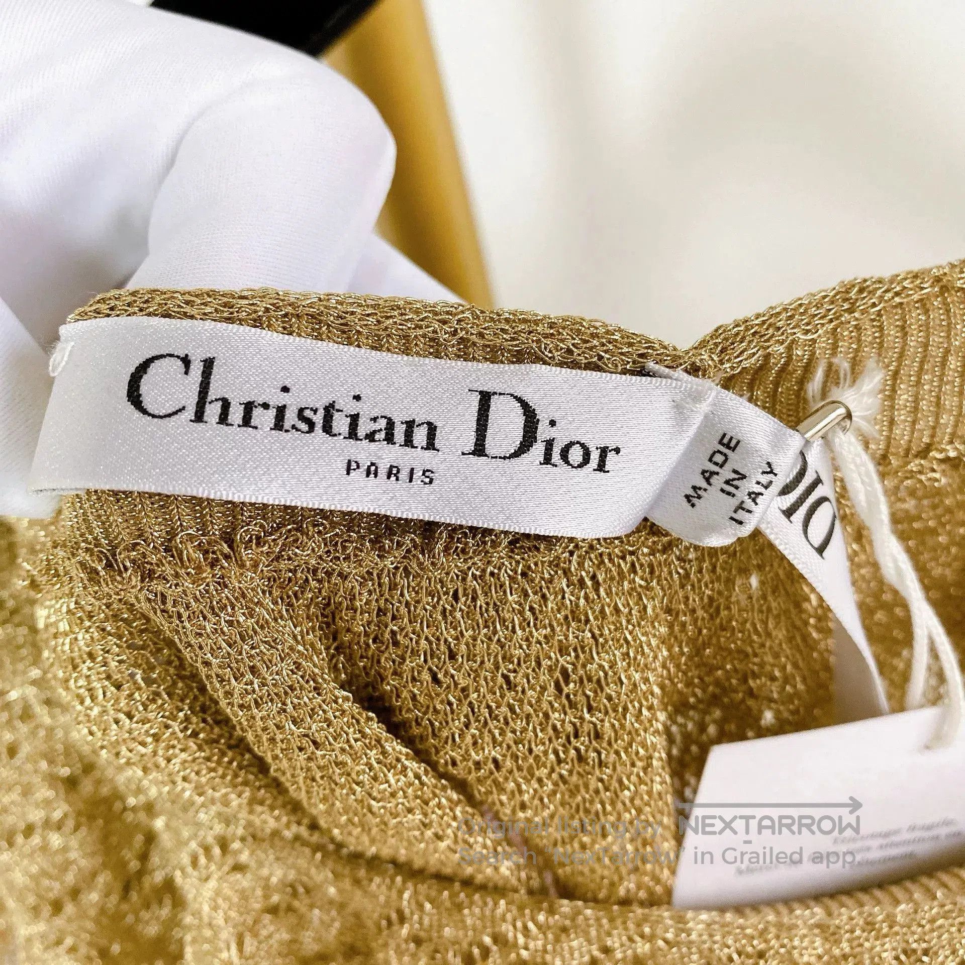 Dior DIOR Gold Mesh Top. Size XS / US 0-2 / IT 36-38 - 6 Thumbnail