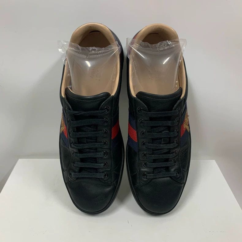 Gucci Gucci Black Bee Sneakers Size 8-2505 Size US 7.5 / IT 37.5 - 3 Thumbnail