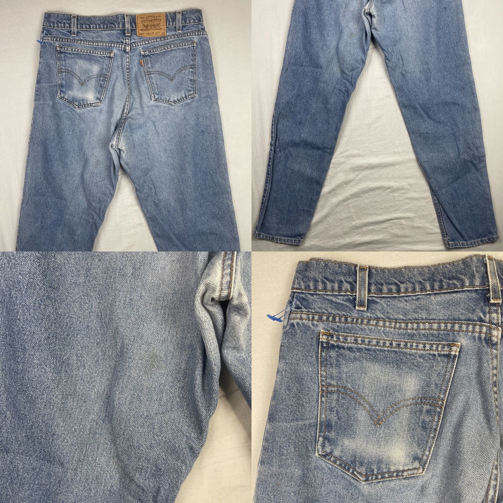Levi's VINTAGE Levi's 550 Jeans Mens 36x34 Relaxed Fit Tapered Blue 90s Jeans (Denim) Mens Size US 36 / EU 52 - 8 Thumbnail