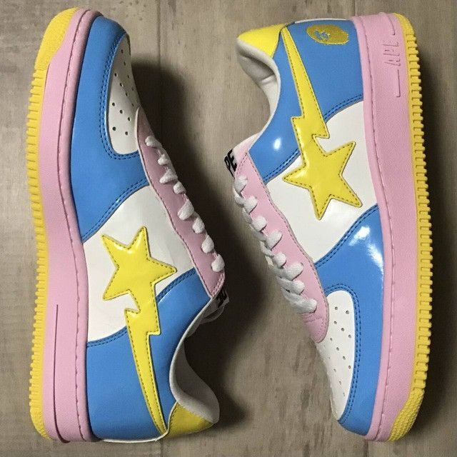 Bape × Nigo BAPE STA patent leather sneaker cotton candy multi NIGO APE Size US 9 / EU 42 - 4 Thumbnail