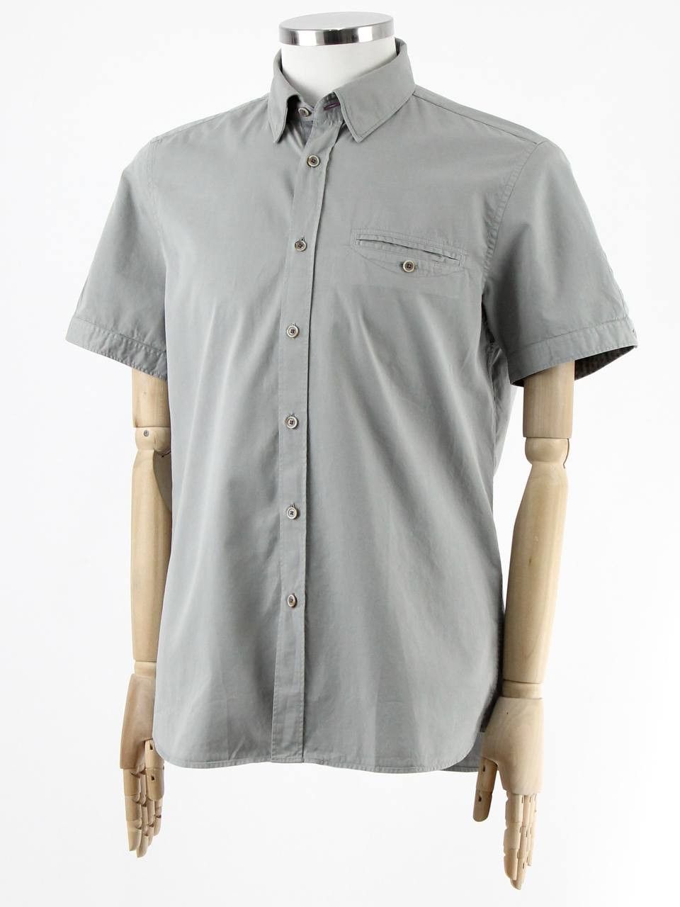 Ted Baker TED BAKER Grey cotton shirt with short sleeves Size US M / EU 48-50 / 2 - 2 Thumbnail