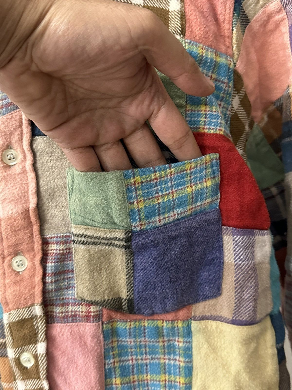 Japanese Brand × Sugar Cane Cube Sugar Japan Patchwork Single Pocket Button Up Shirt Size US M / EU 48-50 / 2 - 7 Thumbnail