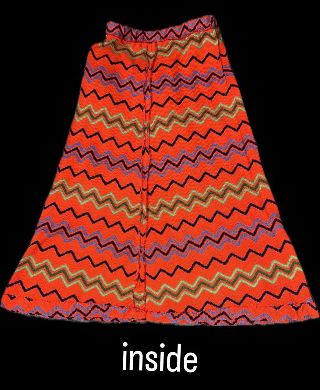 Missoni × Vintage MISSONI vintage Zigzag Pattern Flare Skirt red waves Size 22" - 9 Thumbnail