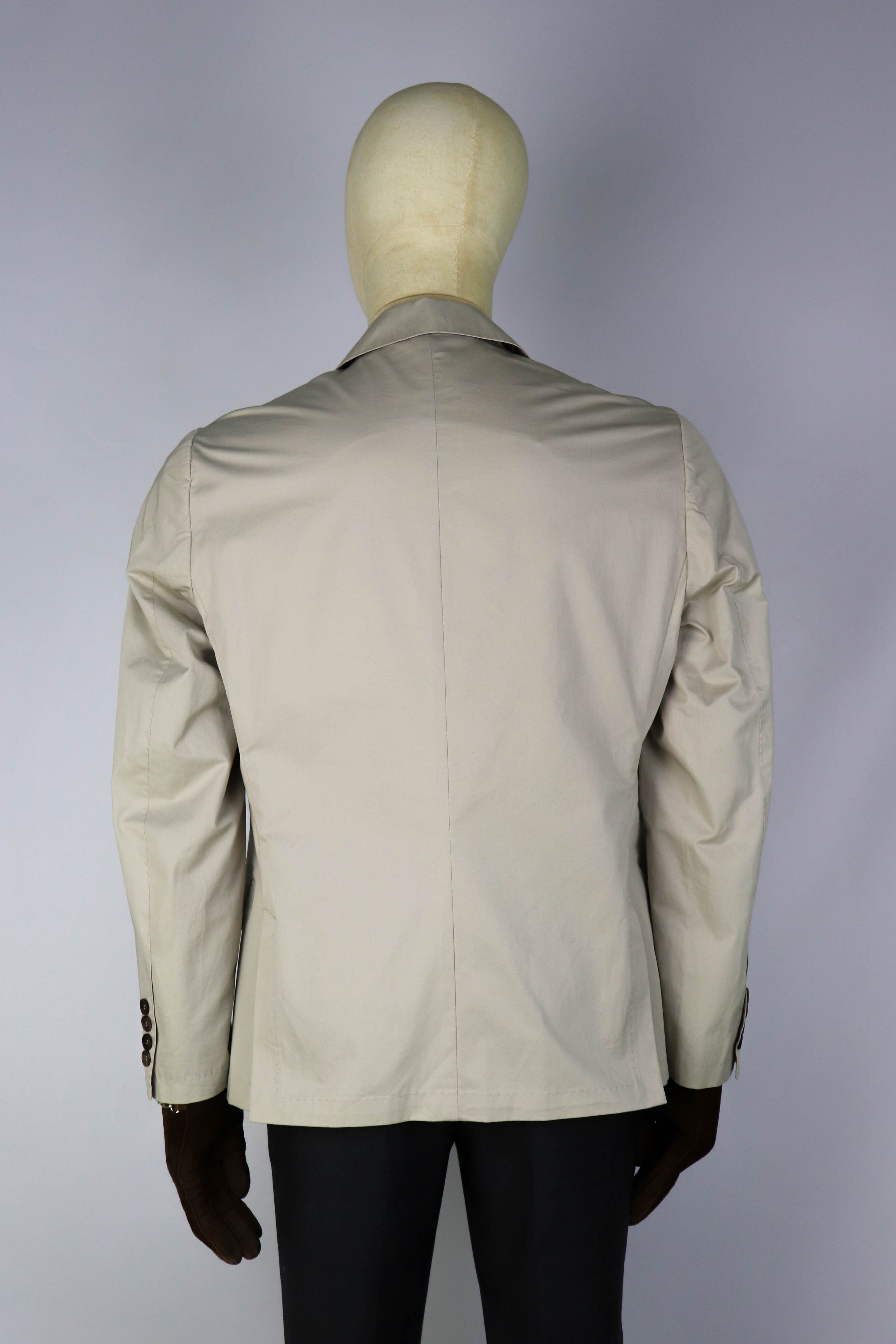 Aquascutum Aquascutum Made in Italy Light Beige Cotton Blazer Jacket Size 40S - 5 Thumbnail