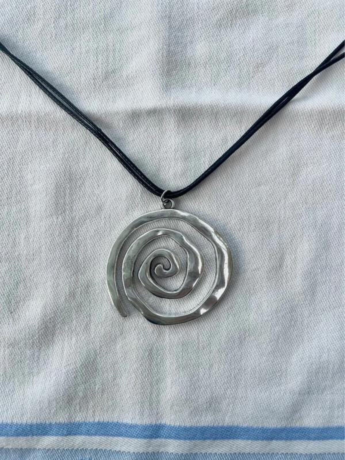 Other Silver plated spiral abstract pendant necklace Size ONE SIZE - 1 Thumbnail