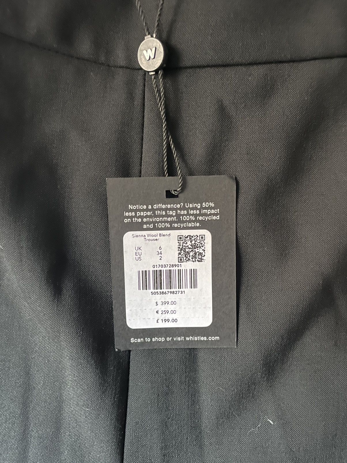 Whistles Whistles Black Pants size 2 Brand New Size 26" / US 2 / IT 38 - 3 Thumbnail