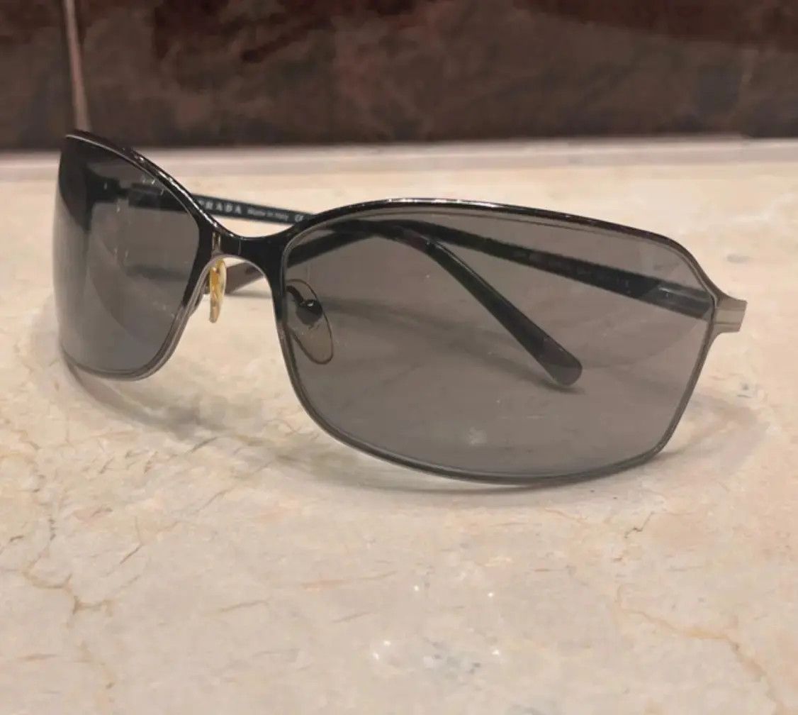 Prada × Vintage PRADA Sunglasses SPR 58G Sport Symbol Wrap Shield Mask RI883 Size ONE SIZE - 5 Thumbnail
