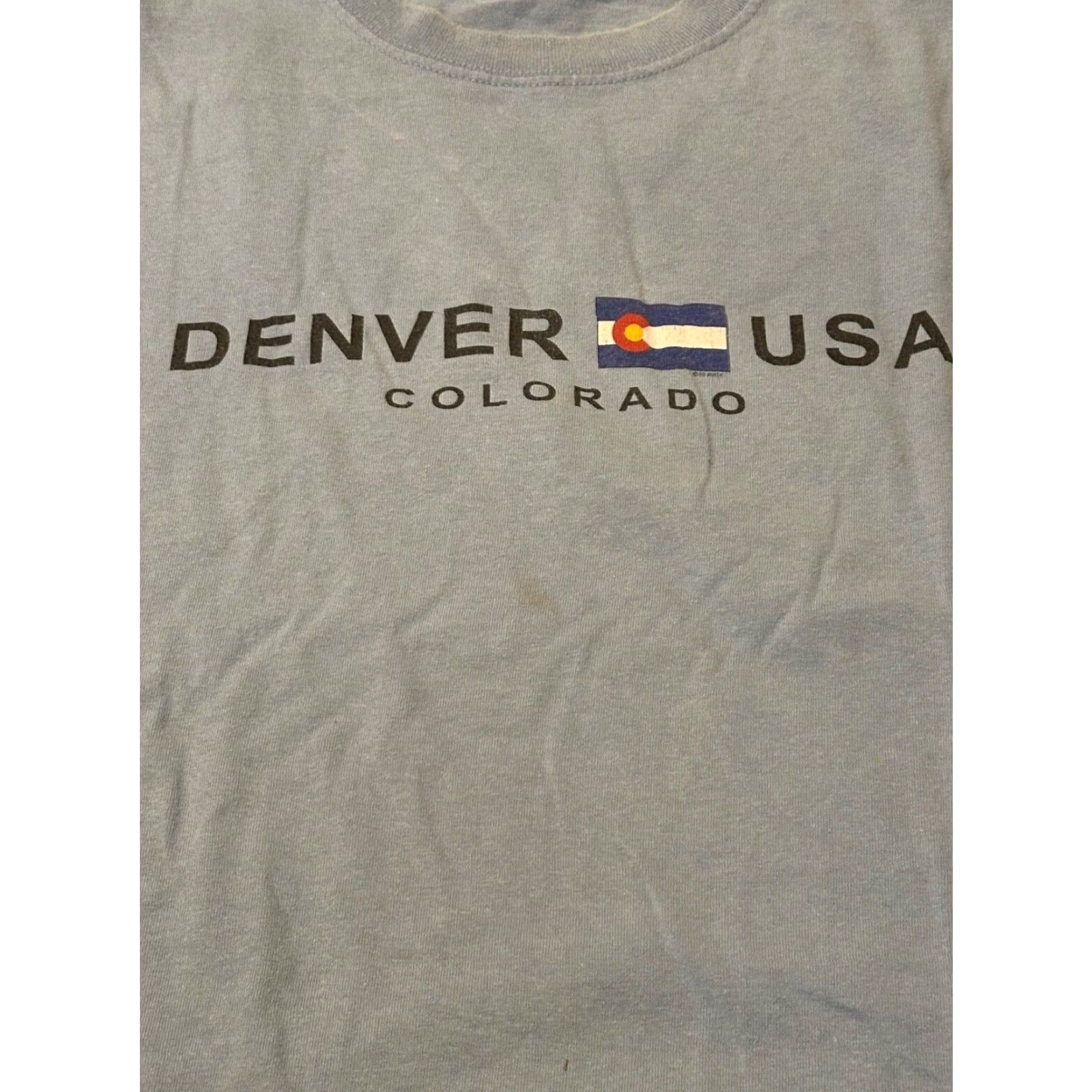 Anvil Anvil Denver USA Graphic Print T-Shirt Unisex Large Blue Cotton Jersey Size US L / EU 52-54 / 3 - 2 Thumbnail