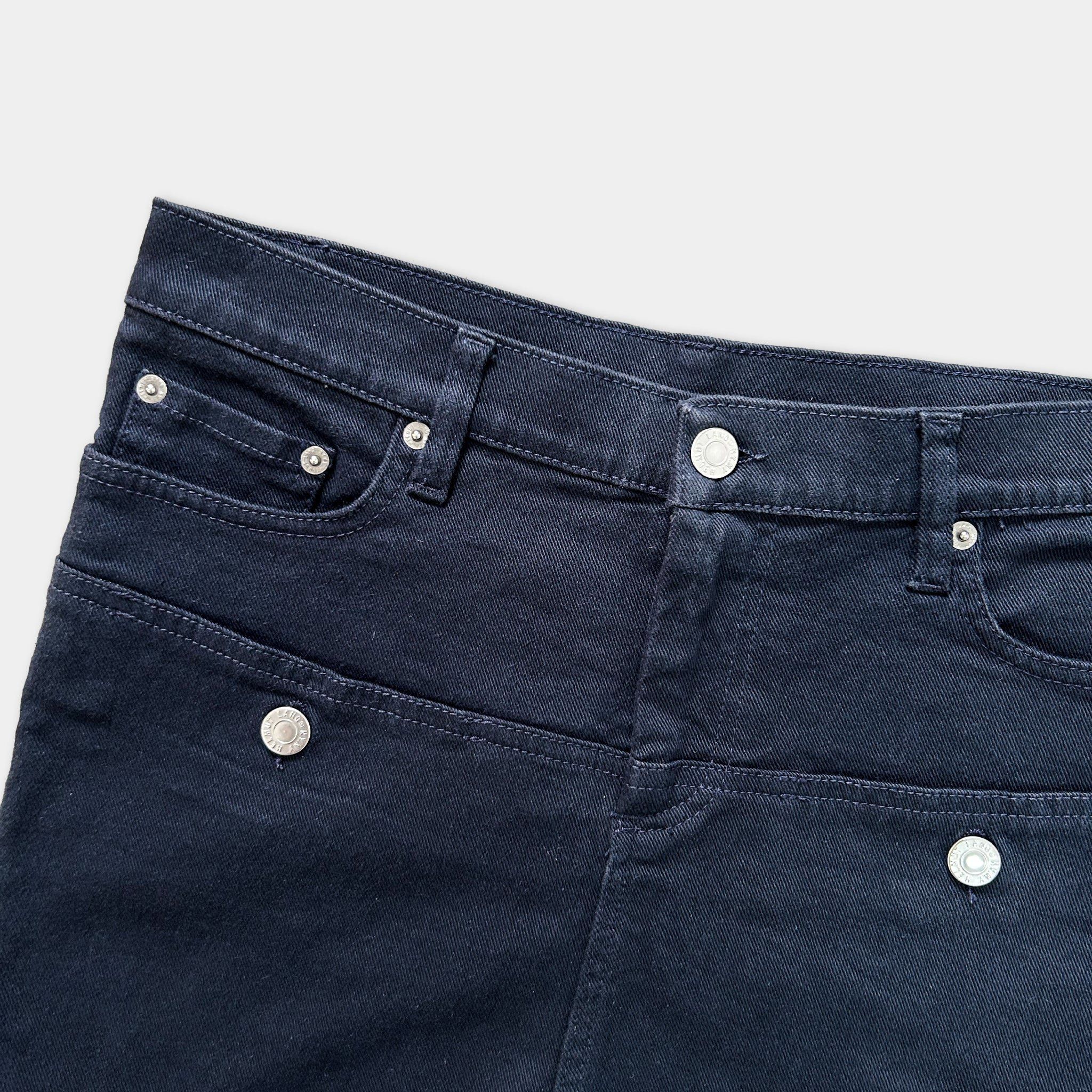 Helmut Lang Helmut Lang Navy Double Waist Denim Skirt Size 28" / US 6 / IT 42 - 2 Thumbnail
