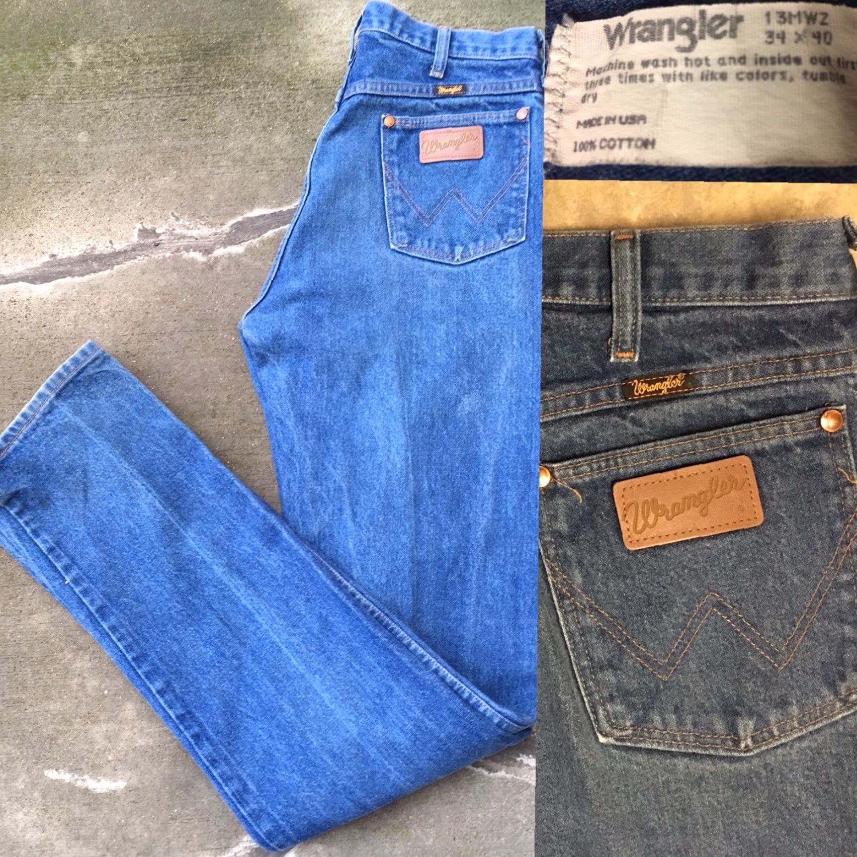 Wrangler VINTAGE Wrangler Jeans Made In USA 34 40 Classic Straight Leg Denim 5-Pocket 13MWZ Mens Blue Jeans High Rise 40 Inseam Size US 34 / EU 50 - 2 Thumbnail