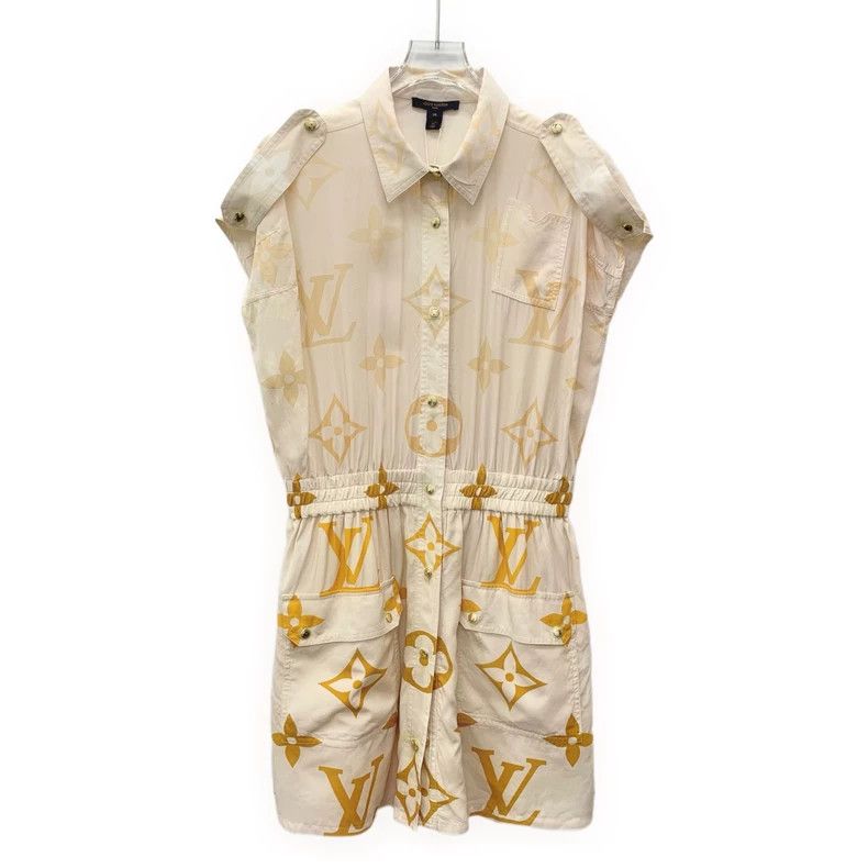 Louis Vuitton Louis Vuitton Beige logo presbyopic mulberry silk lapel si Size XS / US 0-2 / IT 36-38 - 1 Thumbnail