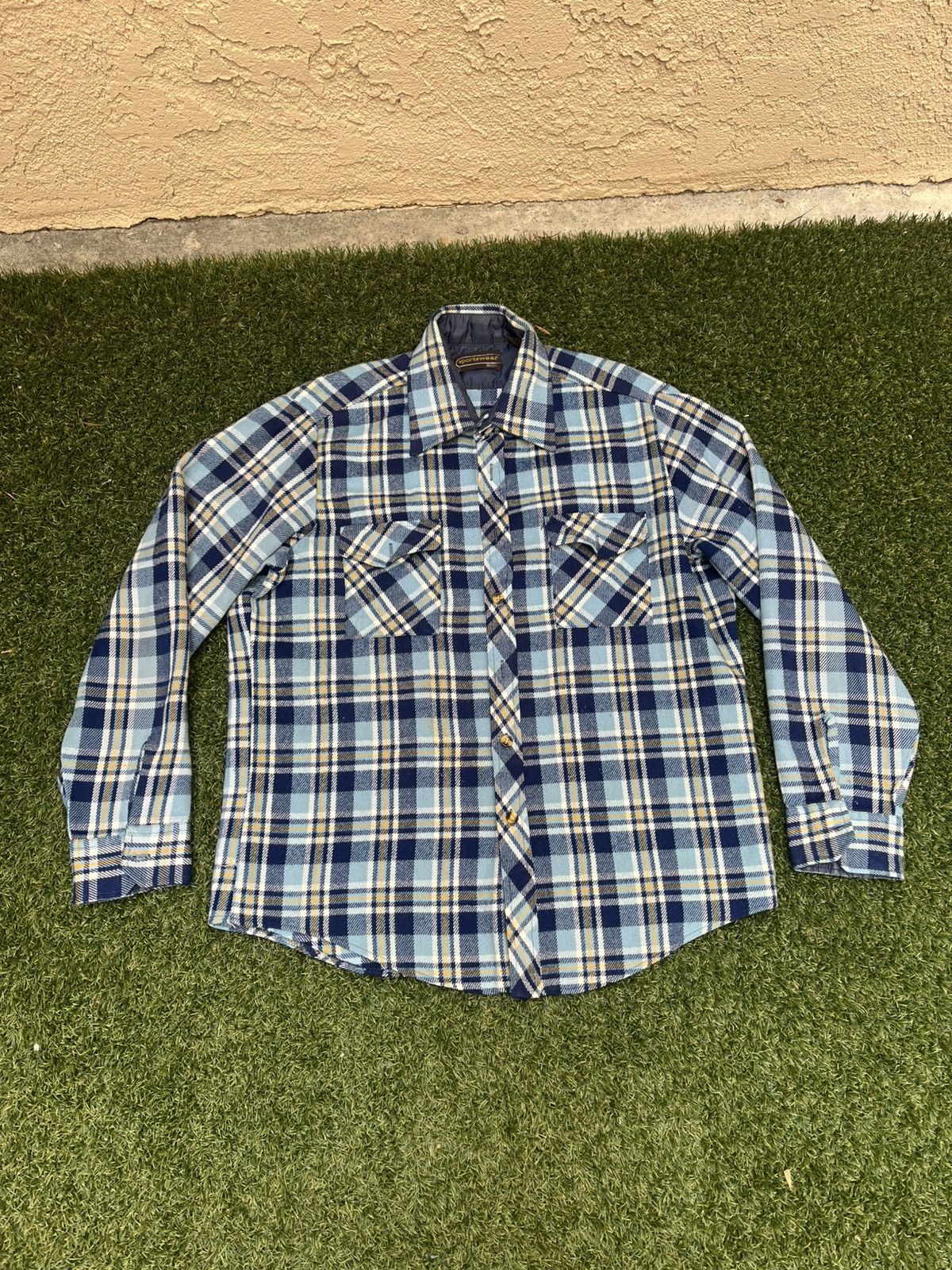Sears × Vintage VTG 80’s Sears Sportswear Plaid Flannel Shirt Size US L / EU 52-54 / 3 - 1 Thumbnail