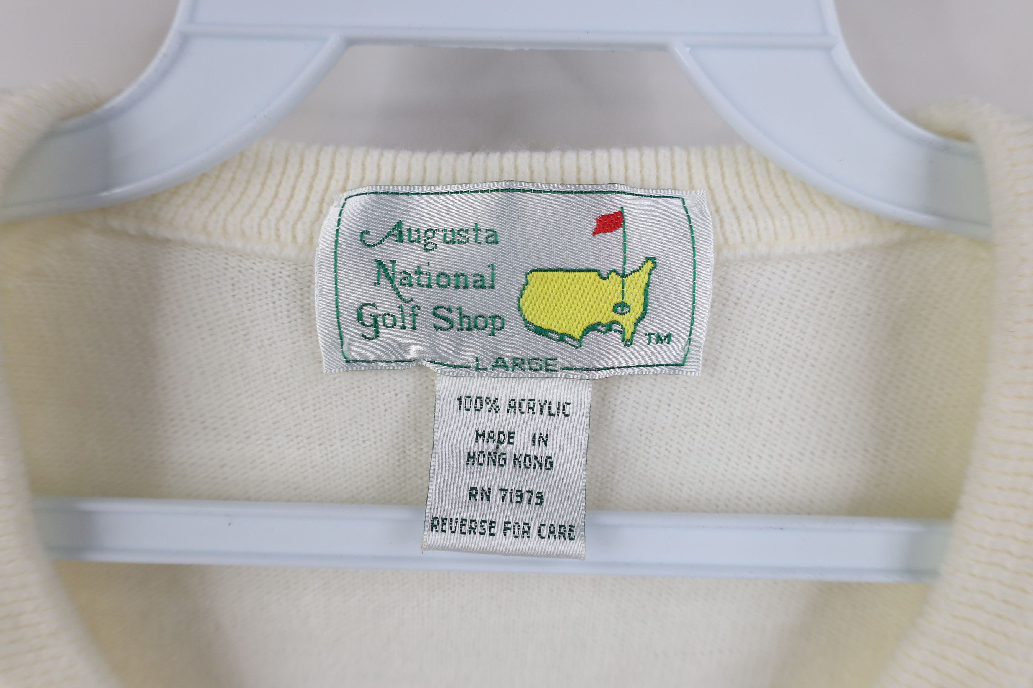 Vintage Vintage 90s Augusta National Golf Shop Knit Sweater Cream Size US L / EU 52-54 / 3 - 5 Thumbnail