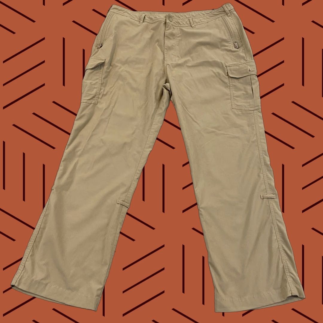 Vintage Clothing Arts Pants Women 16 Petite Brown Cargo Travel Pick-Pocket Proof Roll Up Cargo Pants Women 16P Brown Size 38" / US 16 / IT 52 - 1 Thumbnail