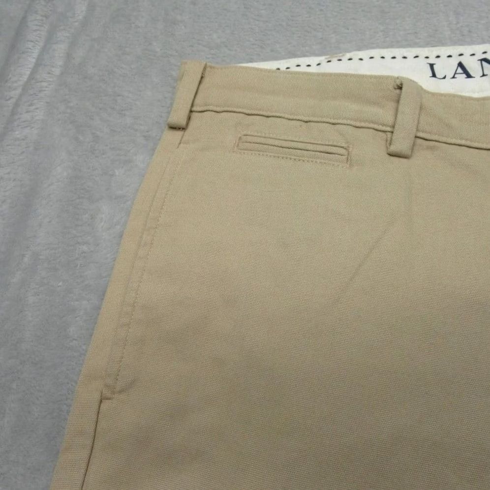 Lands' End Lands End Khaki Pants Mens Desert Chino 34x31 Regular Flat Front Straight Beige Button Zip Pockets Wrinkle Resistant Cotton Casual Business Workwear Size US 34 / EU 50 - 5 Thumbnail