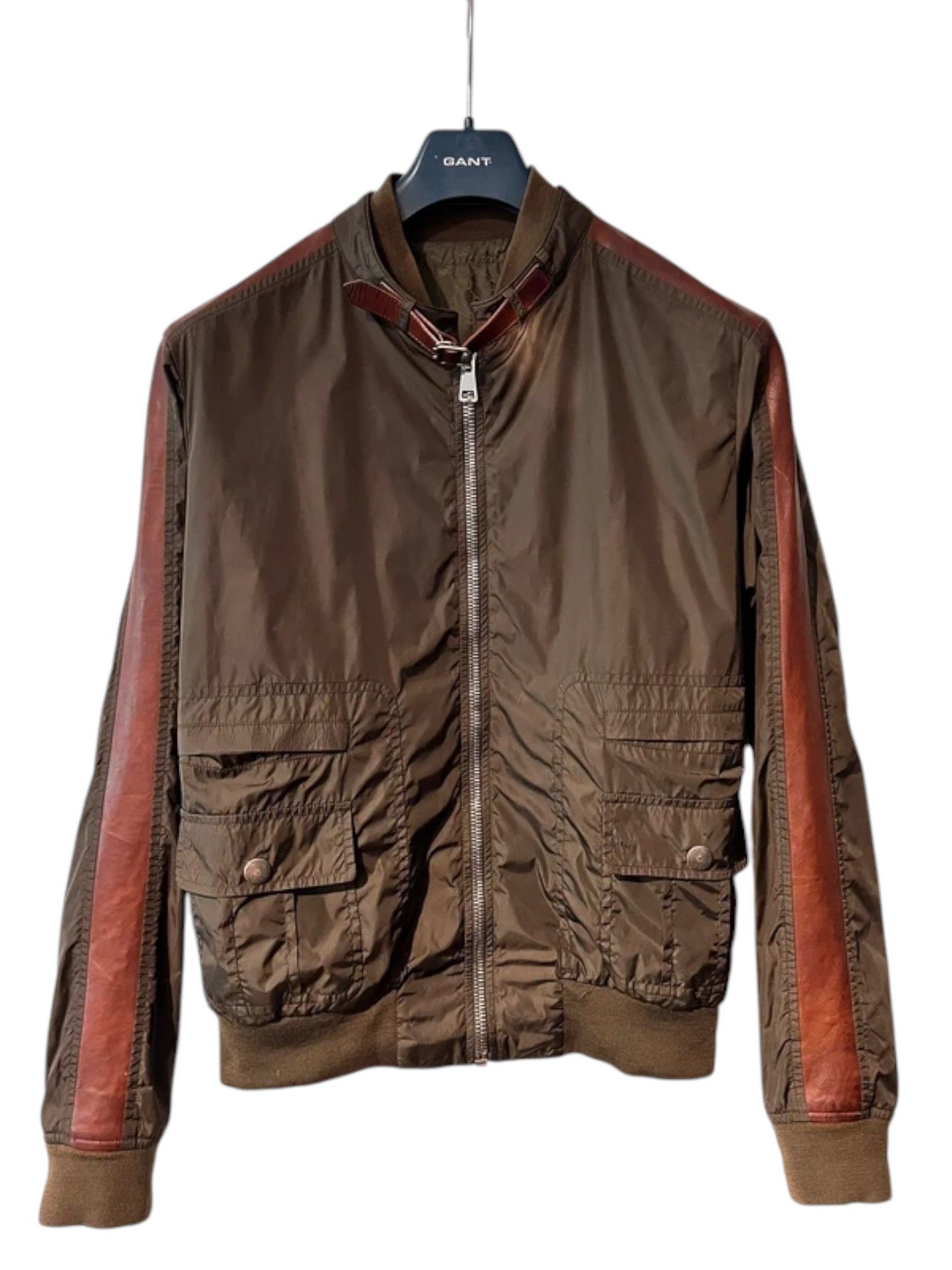 Gucci Gucci Bomber Jacket – Leather Sleeve Panels – GG Lining 48 Size US M / EU 48-50 / 2 - 1 Thumbnail