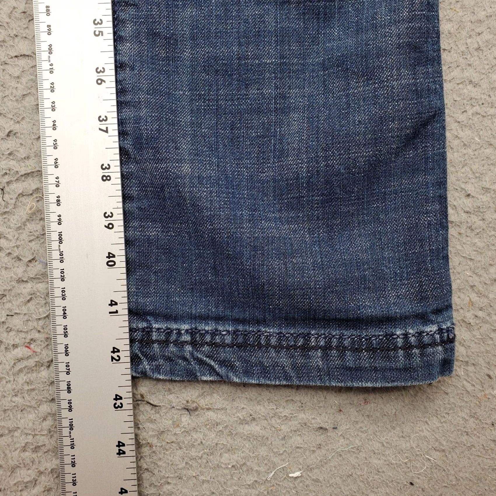 Denime Antic Denim Jeans Womens Size 29 Blue Denim Low Rise Straight Fit Thick Stitch 29 Womens Blue Denim Straight Jeans Size 29" - 3 Thumbnail