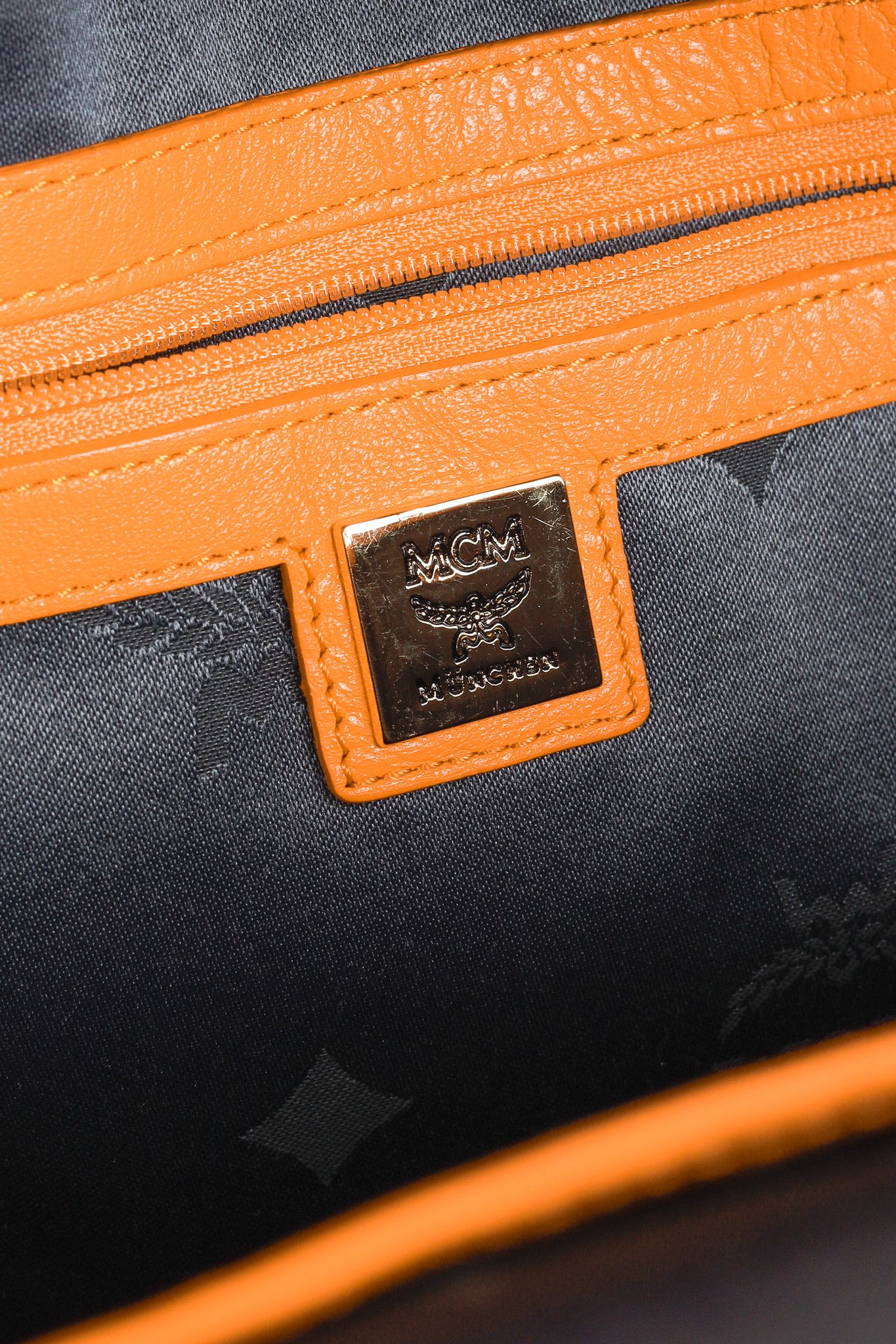 MCM MCM Stark Metal Studs Orange Monogram Backpack Size ONE SIZE - 15 Thumbnail