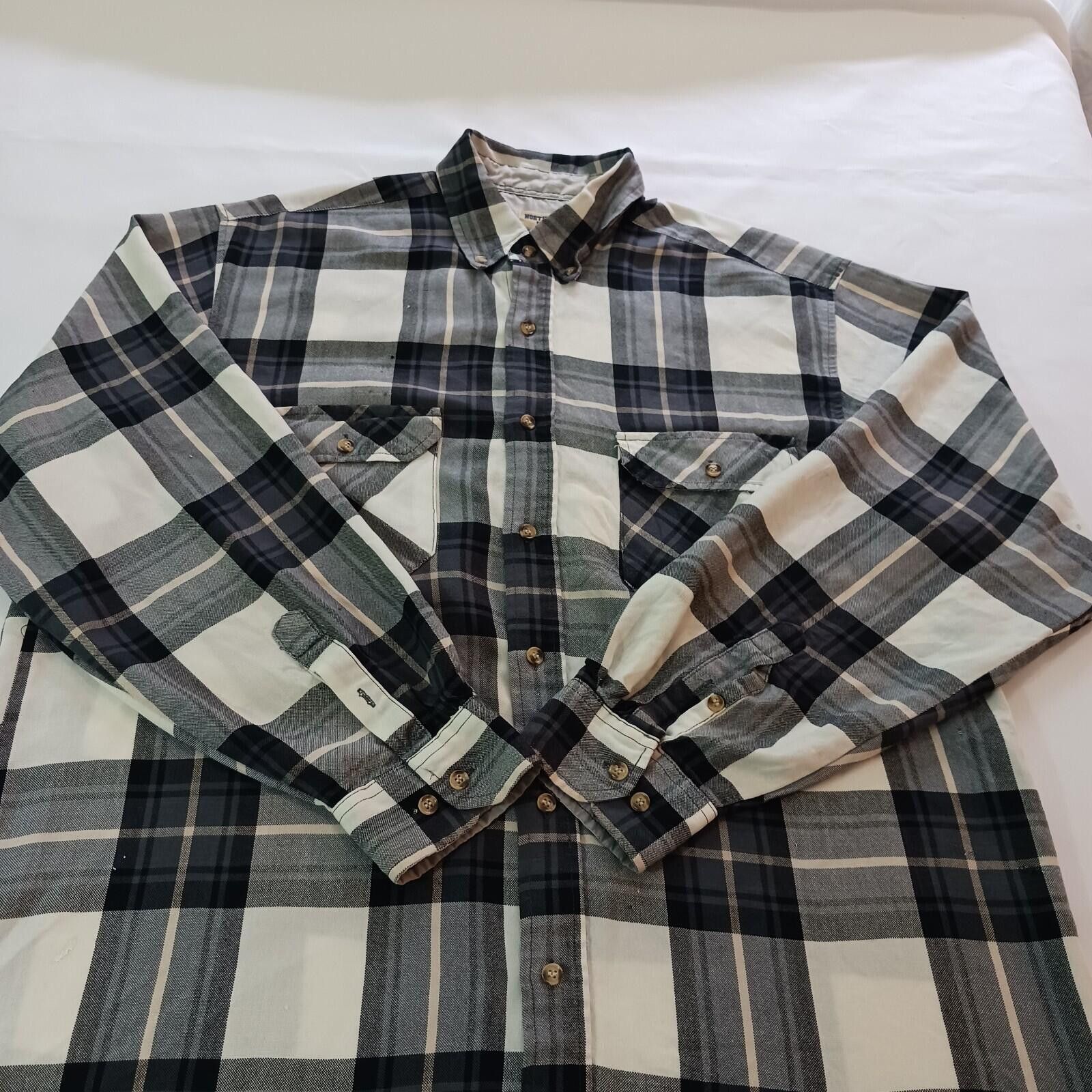 Other Northwest Blue Shirt Men LT Green/White Plaid Vintage Flanne Size US L / EU 52-54 / 3 - 11 Thumbnail
