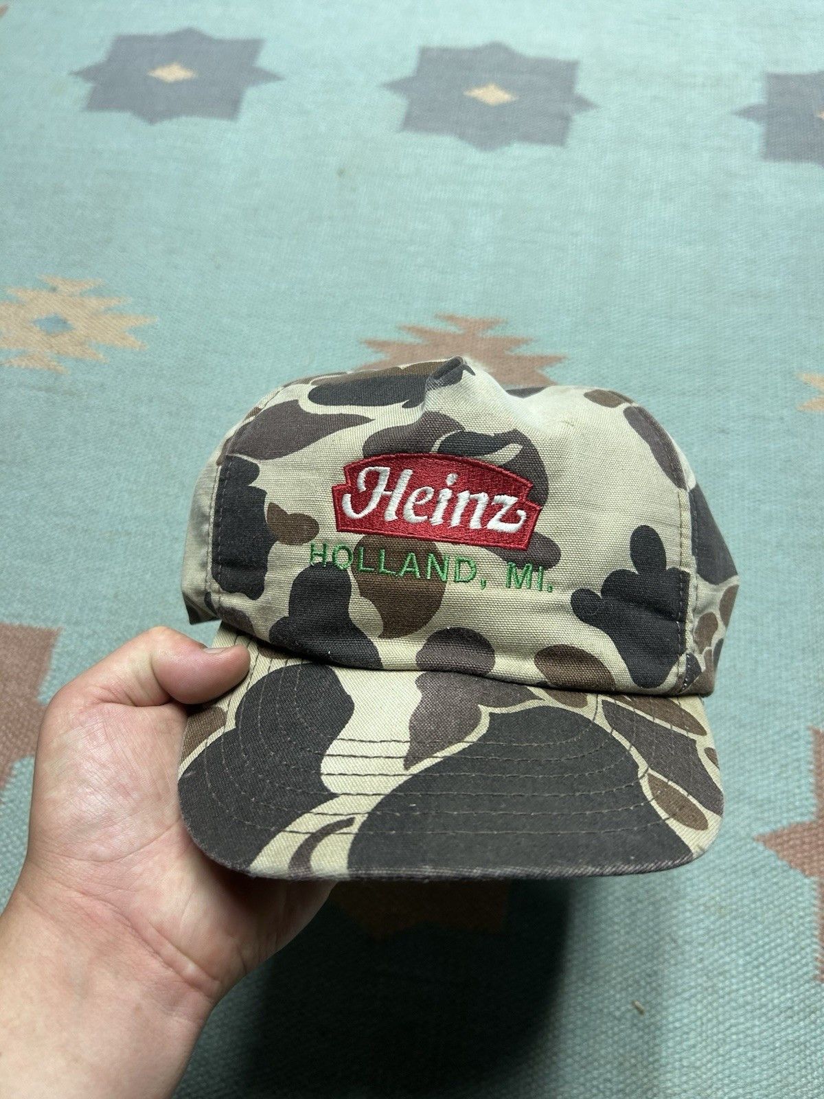 Vintage Vtg 80s SnapBack hat duck camo Heinz holland Michigan USA Size ONE SIZE - 2 Thumbnail