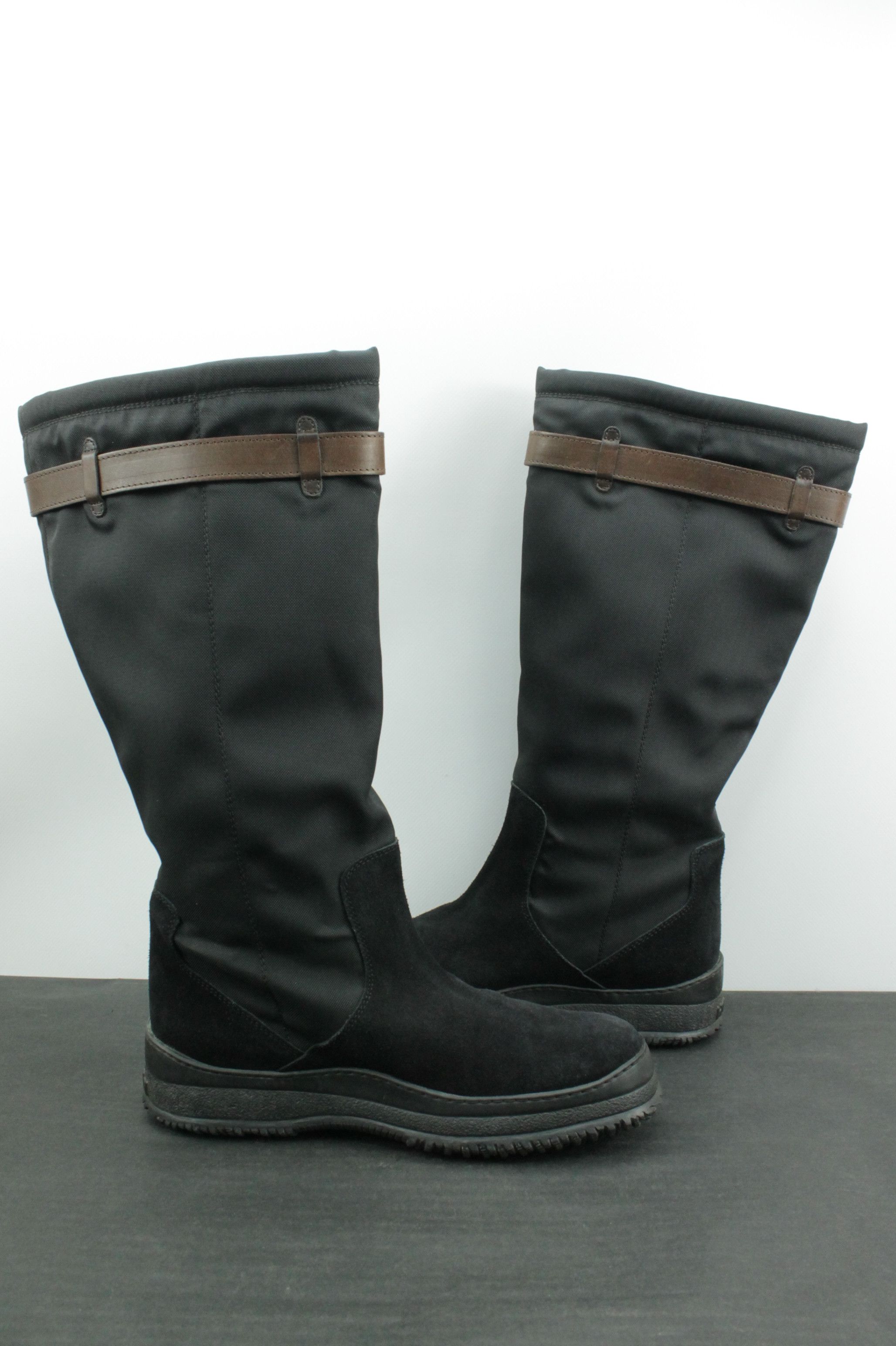 Hogan Hogan Black Suede Nylon High Winter Boots With Pocket Size US 8.5 / IT 38.5 - 7 Thumbnail