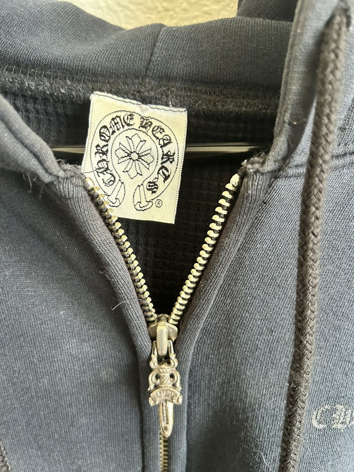Chrome Hearts Rare Black on Black Thermal Waffle Zip Up Hoodie Size US S / EU 44-46 / 1 - 8 Thumbnail