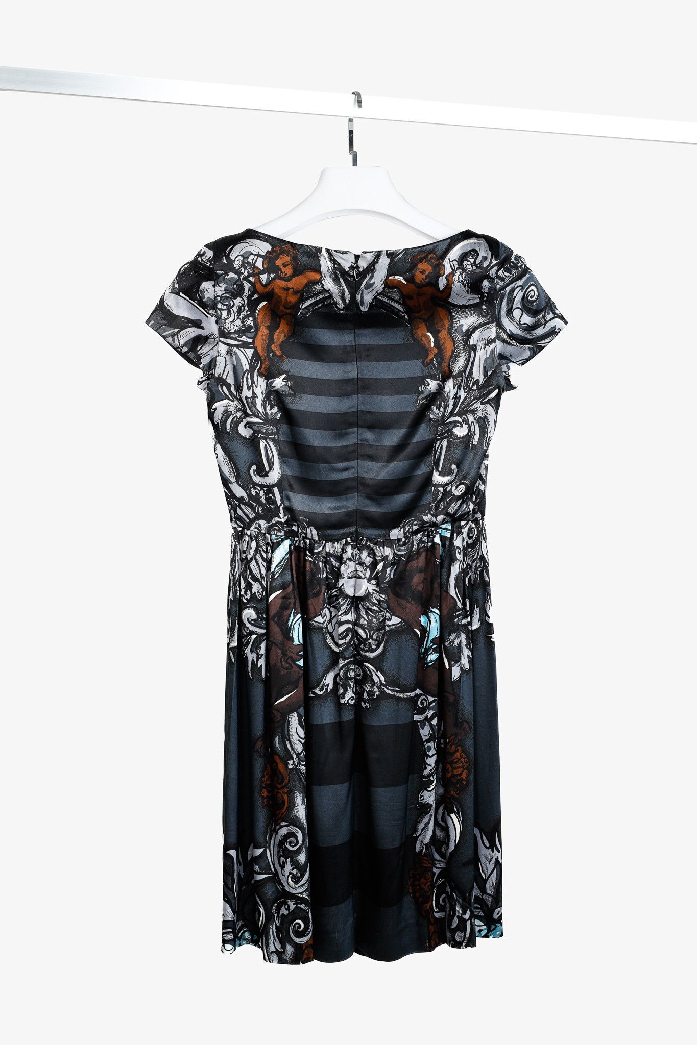 Prada Prada SS/11 Baroque Cherub Striped Dress Size XS / US 0-2 / IT 36-38 - 2 Thumbnail