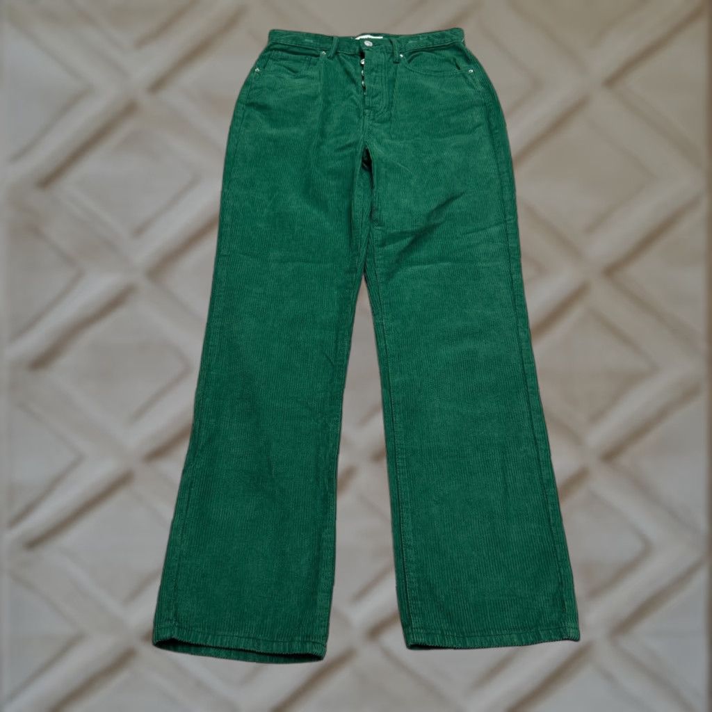Pacsun PacSun Button Fly High Rise Corduroy Pants Womens 27 Green Straight NWT Casual Vintage 90s Style Womens Cardigan? Size 27" / US 4 / IT 40 - 1 Thumbnail