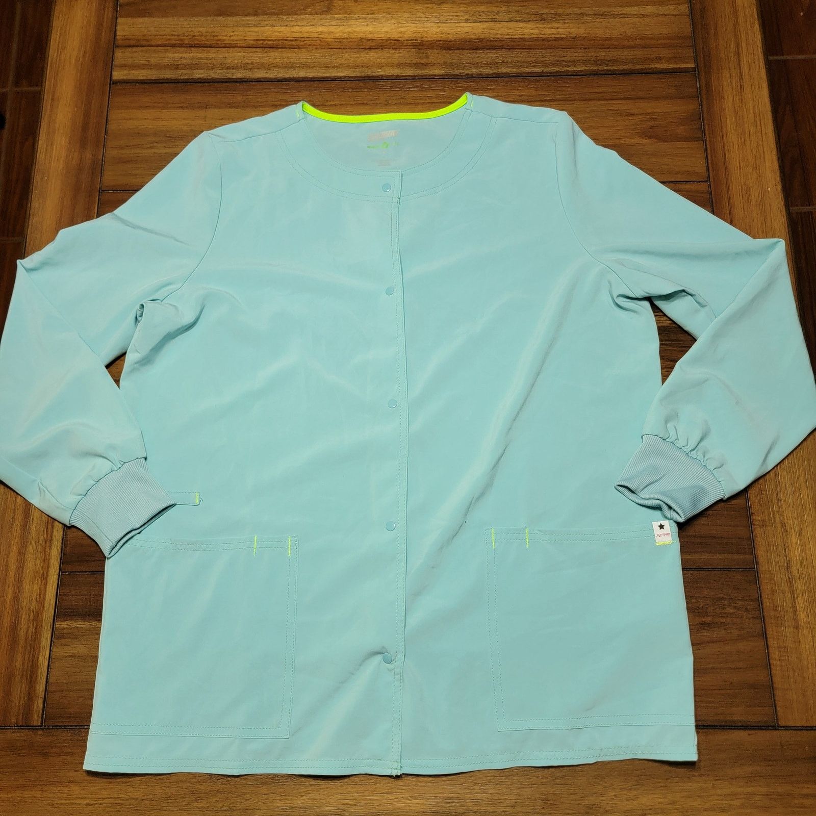 Other Scrub Star Lite Blue Full Snap LS Scrub Jacket - Size Medium Size M / US 6-8 / IT 42-44 - 1 Thumbnail