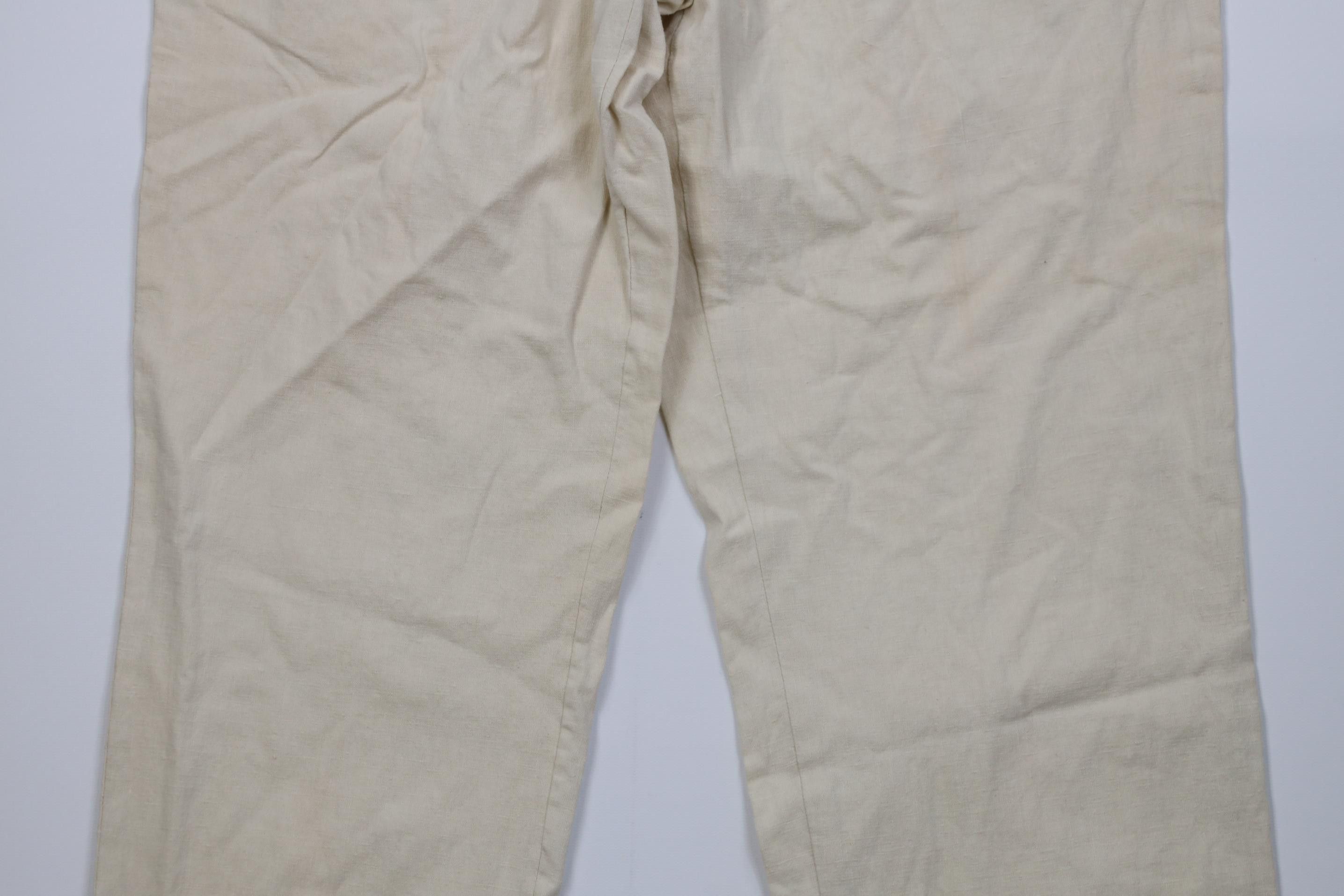 Vintage Vintage 90s Streetwear Linen Blend Knit Pleated Chino Pants Size US 32 / EU 48 - 3 Thumbnail