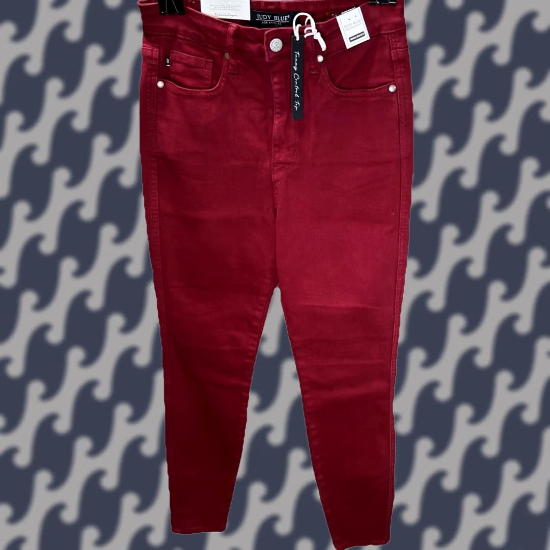 Vintage Judy Blue Jeans Women’s 5/27 Scarlett High Rise Denim Tapered Regular Stretch NWT Red Denim USA 28in Inseam Jeans Women Size 26" / US 2 / IT 38 - 1 Thumbnail