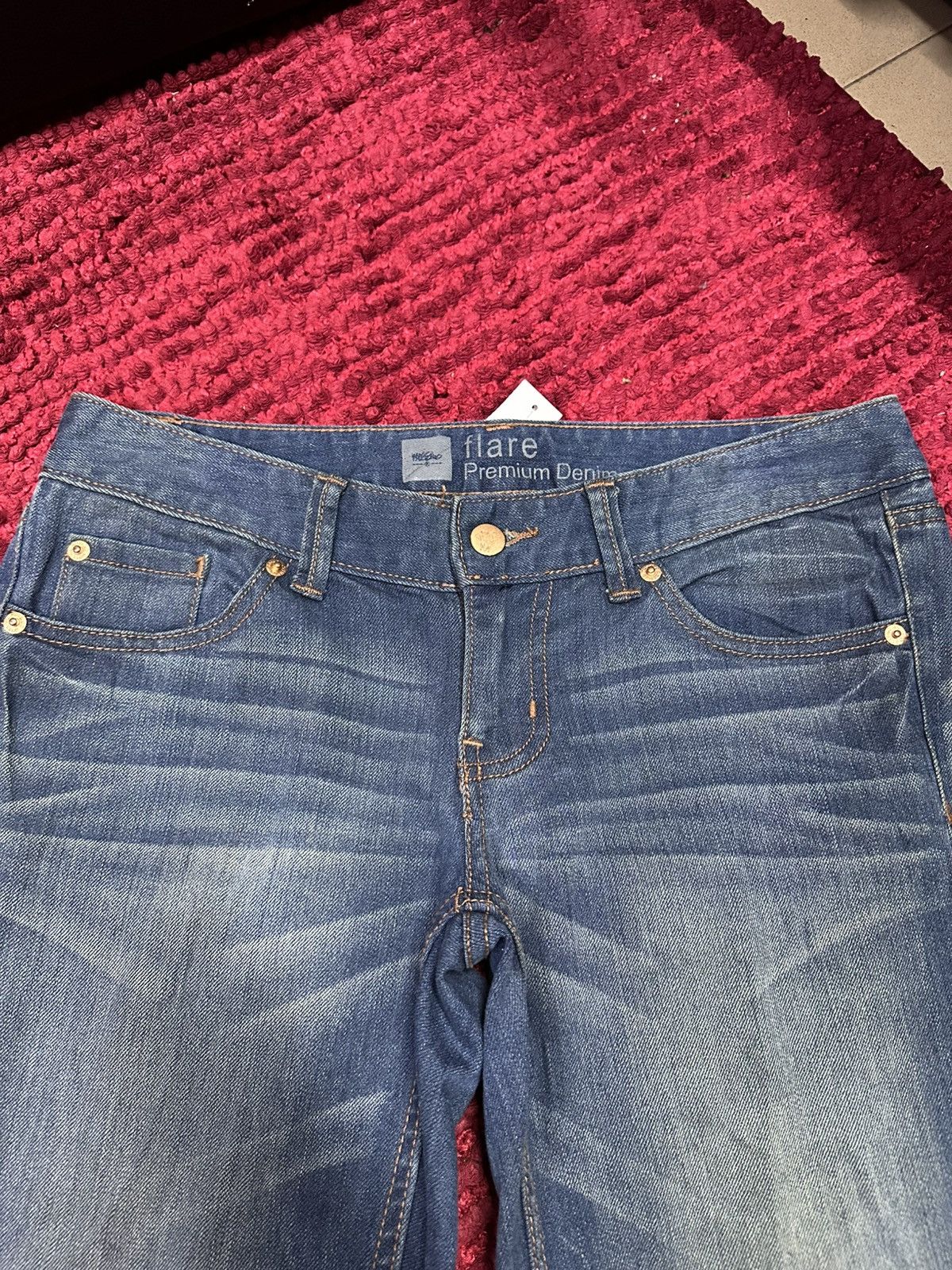 GOA 2000 Distressed Mossimo Flare Washed Y2K Lgb Red Pepper Jean Size US 31 - 4 Thumbnail