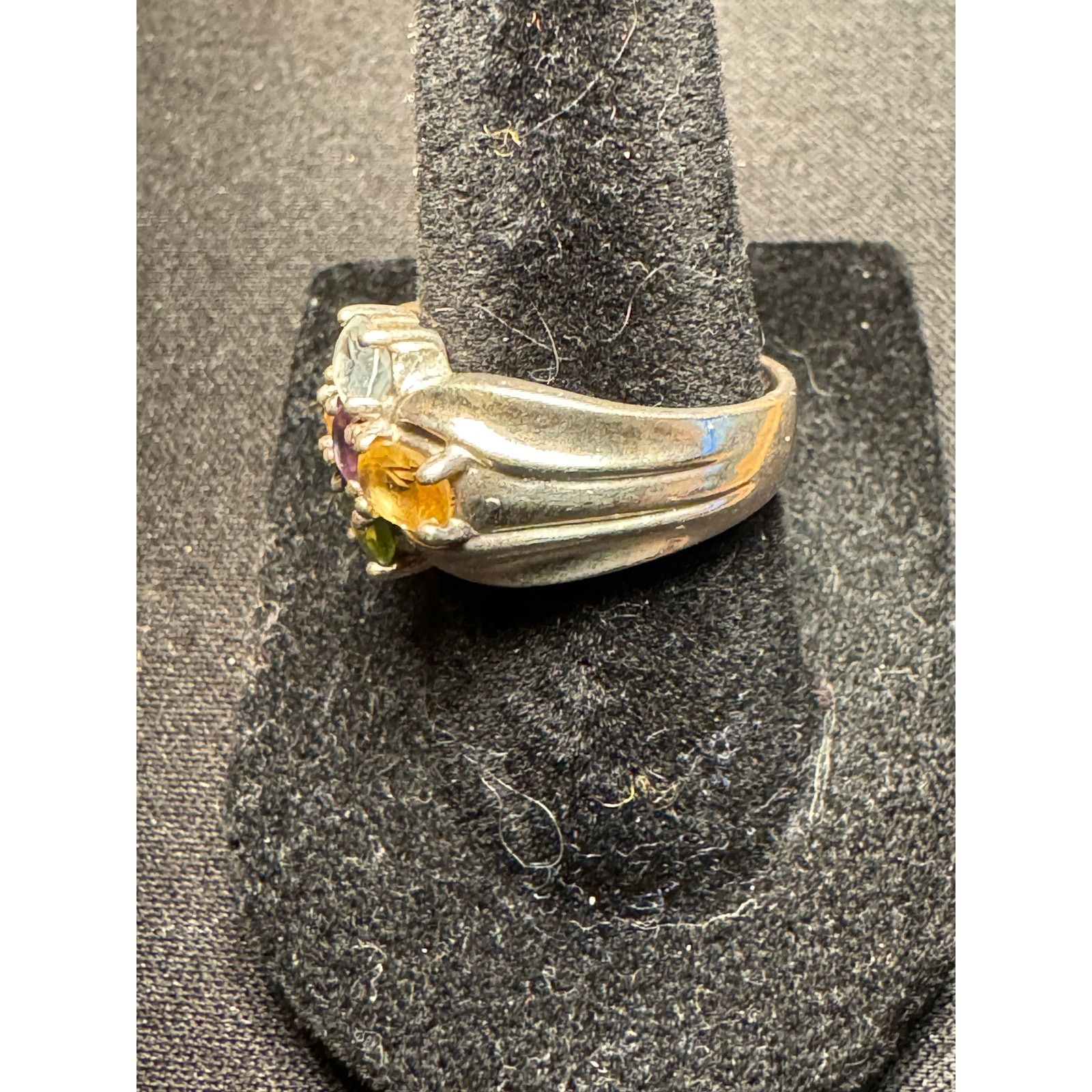 Other 925 Silver Real Peridot, Citrine, Amethyst Ring Size 7 Size ONE SIZE - 3 Thumbnail
