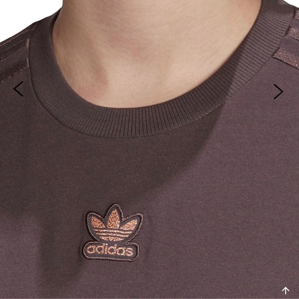 Adidas Adidas 3 Glitter Stripes Brown Boyfriend T-Shirt Size Medium Size M / US 6-8 / IT 42-44 - 3 Thumbnail