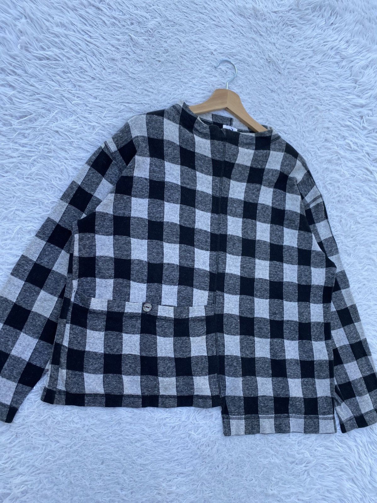 Issey Miyake Rare Vintage Hai Sporting Gear Checkered Flannel Sweater Size M / US 6-8 / IT 42-44 - 5 Thumbnail