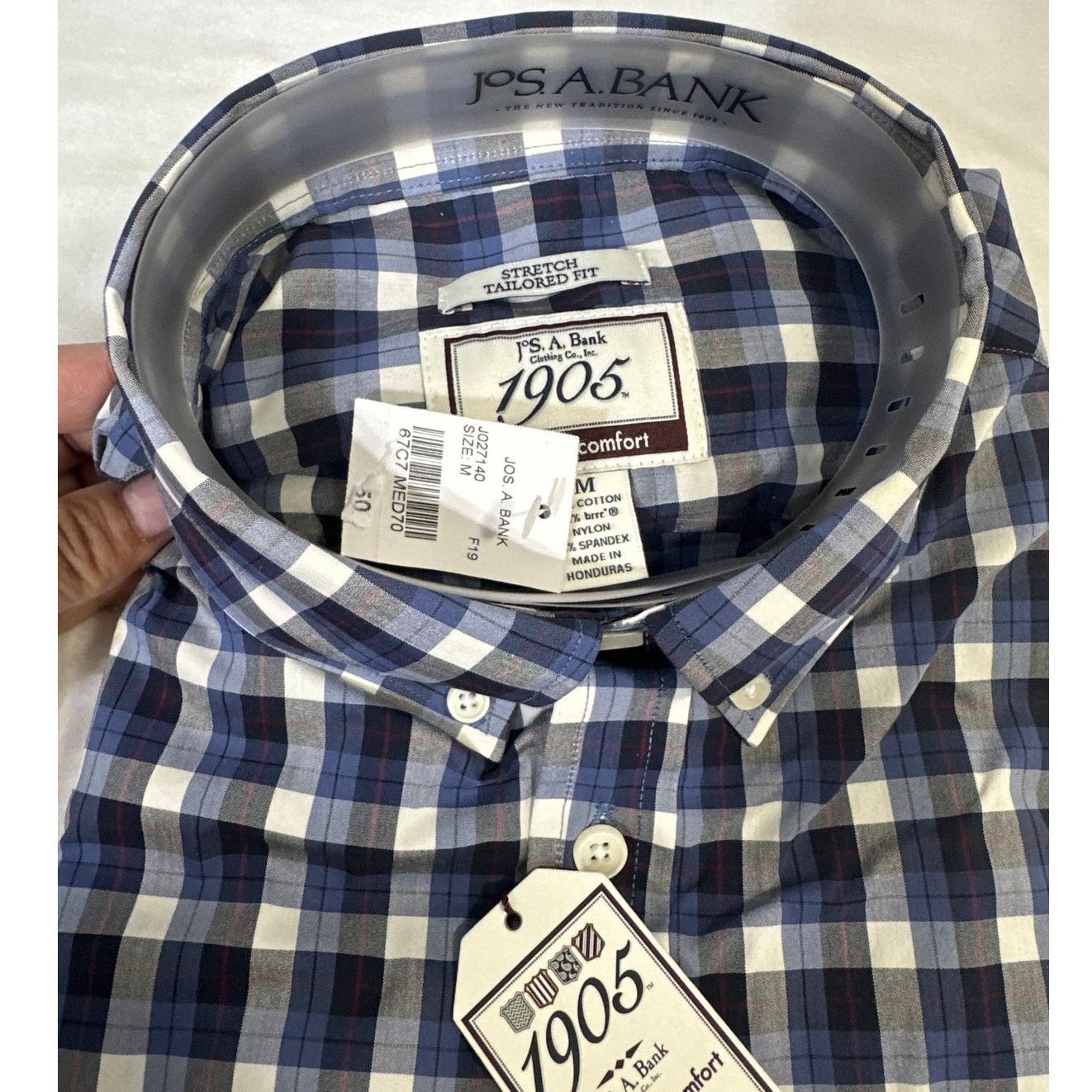 Jos. A. Bank Jos A Bank Comfort Stretch Tailored Fit Plaid Shirt Medium Size US M / EU 48-50 / 2 - 2 Thumbnail