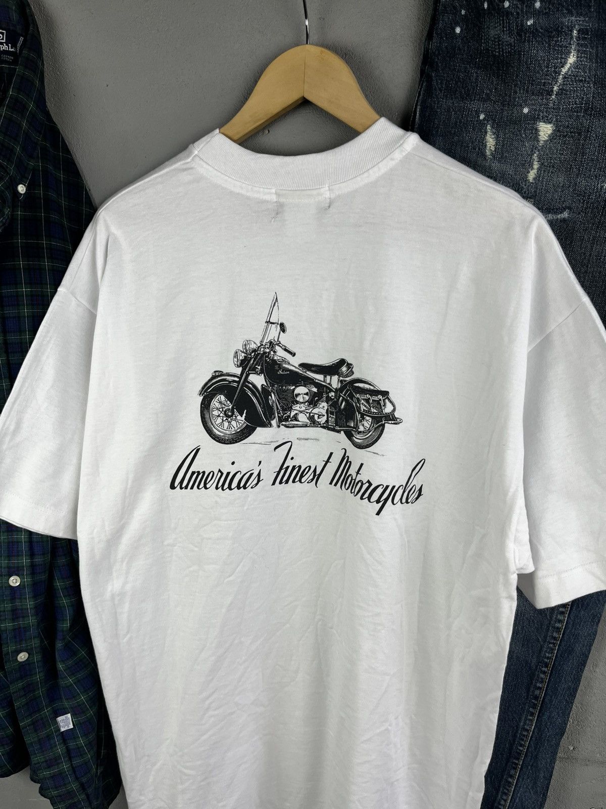 Harley Davidson Indian motorcycle t shirt vintage 90s Size US XL / EU 56 / 4 - 2 Thumbnail