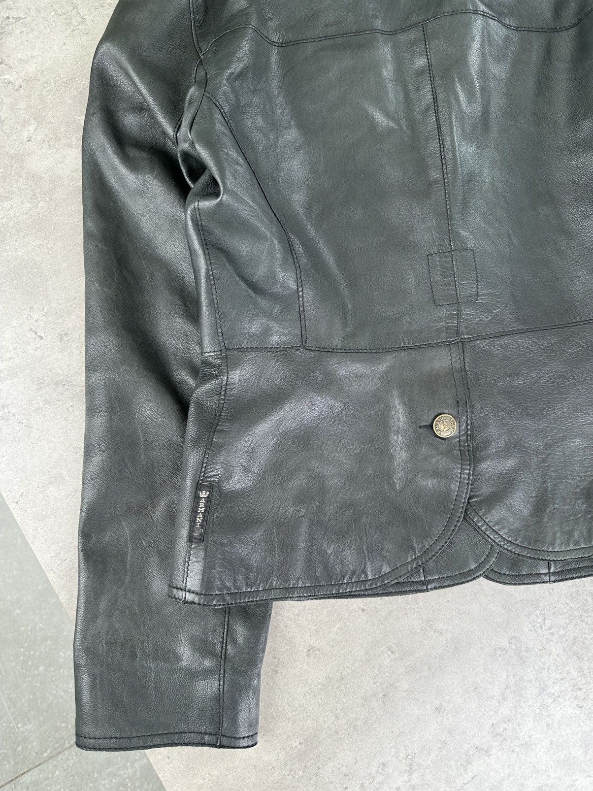 Armani Armani Jeans Vintage Leather Jacket Size S / US 4 / IT 40 - 15 Thumbnail